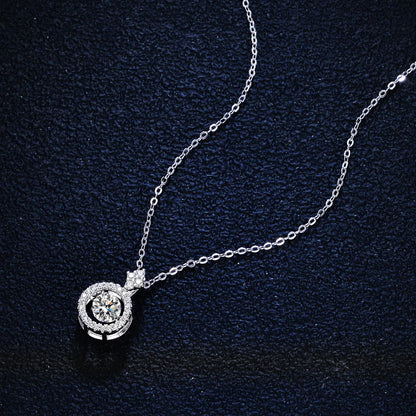 Moissanite Pendant Necklace for Women in Sterling Silver