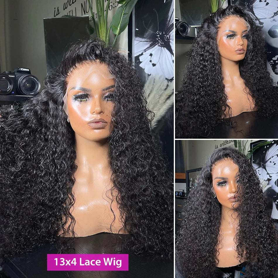 Kinky Curly 13x6 Lace Front Wig Human Hair Transparent Lace