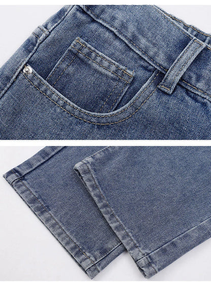 Men's Casual Straight Denim Jeans in Light Blue