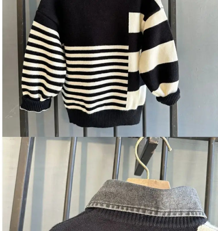 Boys Pullover Sweater Thick Knitwear Cotton Polyester
