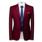 Men's Solid Color Formal Suit Jacket Slim Fit Blazer