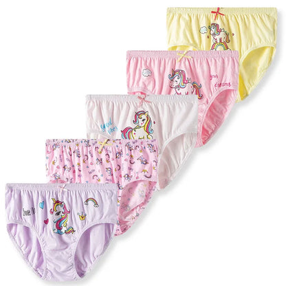 Girls Cotton Unicorn Cartoon Briefs Soft Underwear