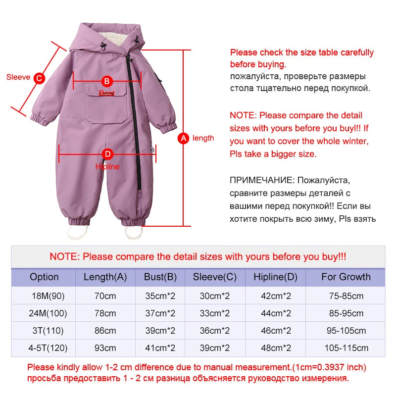 Ircomll Down Jacket Toddler Snow Suit Hooded Coat