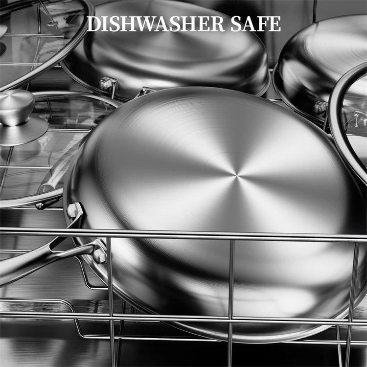 Stainless Steel Non Stick Frying Pan with Lid 28cm