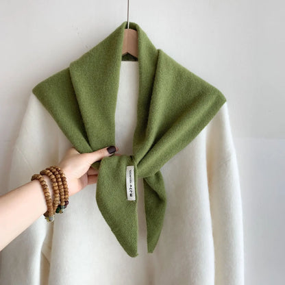 Wool Triangle Scarf for Women - Multi-functional Knitted Scarf