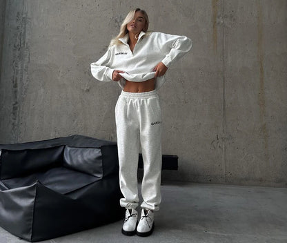 Cotton Pink Women's Tracksuit with Zipper