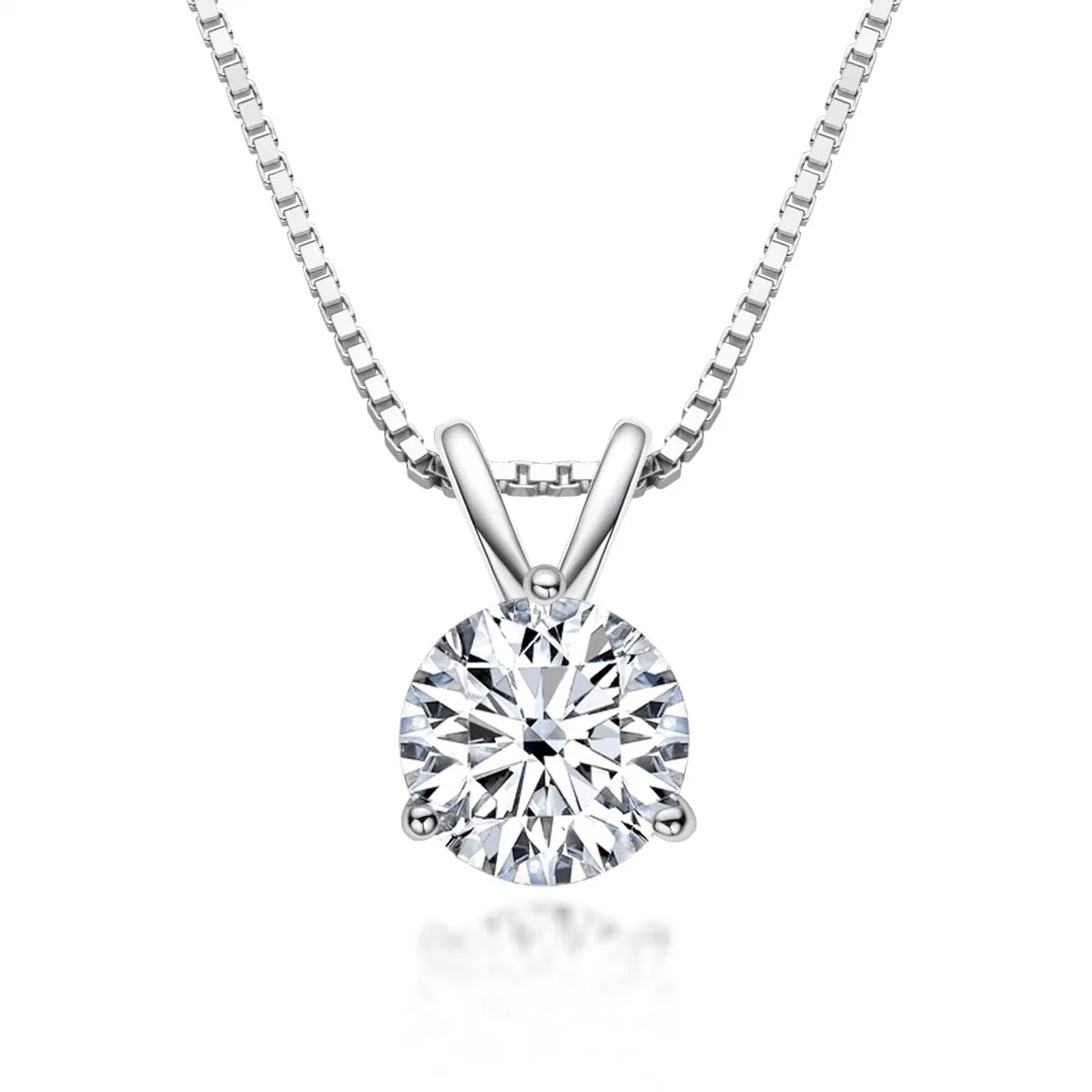Moissanite Pendant Necklace 18K Gold Plated Women