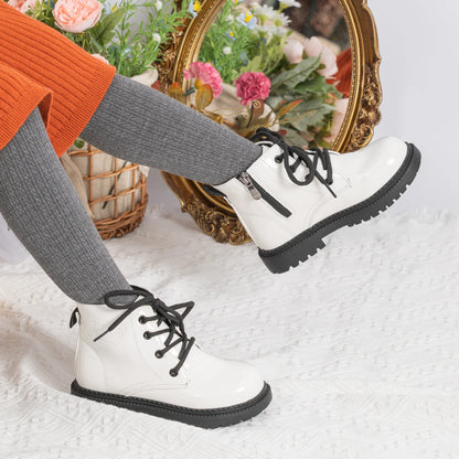 Waterproof PU Leather Children's Lace-up Boots