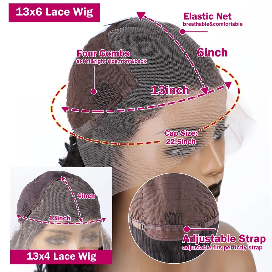 Loose Deep Lace Front Human Hair Wig 30 40 Inches