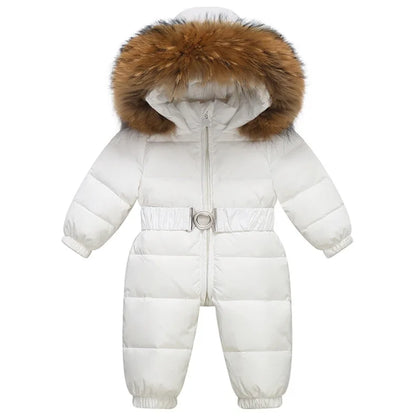 Children's Waterproof Hooded Down Snowsuit for Winter