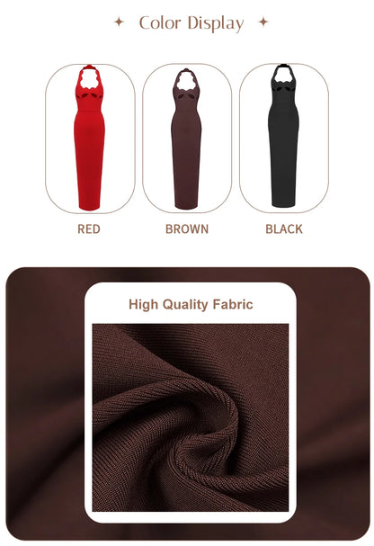 Elegant Black Halter Bodycon Dress for Women