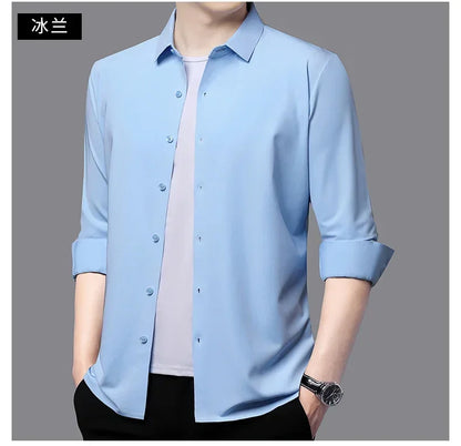 Men's Ultra-Stretch Slim-Fit Long Sleeve Shirt