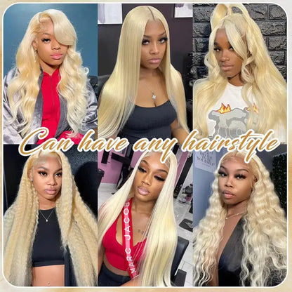 613 Blonde Bone Straight Human Hair Wig Long Lengths