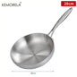 304 Stainless Steel Uncoated Frying Pan for Gas and Induction