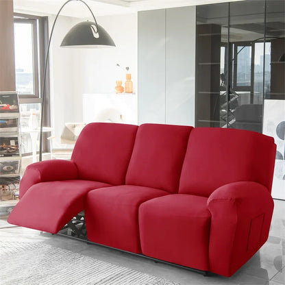 Soft Polyester Recliner Sofa Cover Solid Color