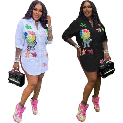 Elegant Women's Casual Shirt with Turn-Down Collar