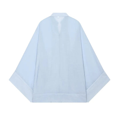 Women's Yellow Long Sleeve Shirt with Knot Decoration