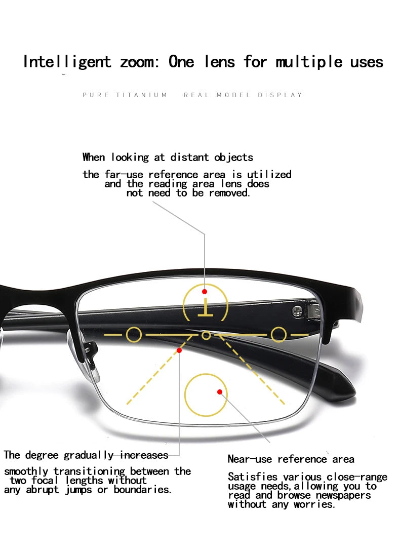 Color-Changing Half-Frame Reading Glasses in Alloy