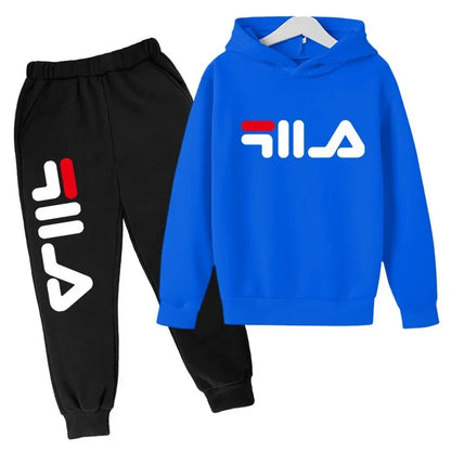 Kids Casual Sports Hoodie and Pants Set Polyester