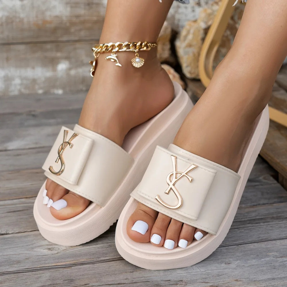 Women’s Platform Slides Casual Non-Slip Slippers