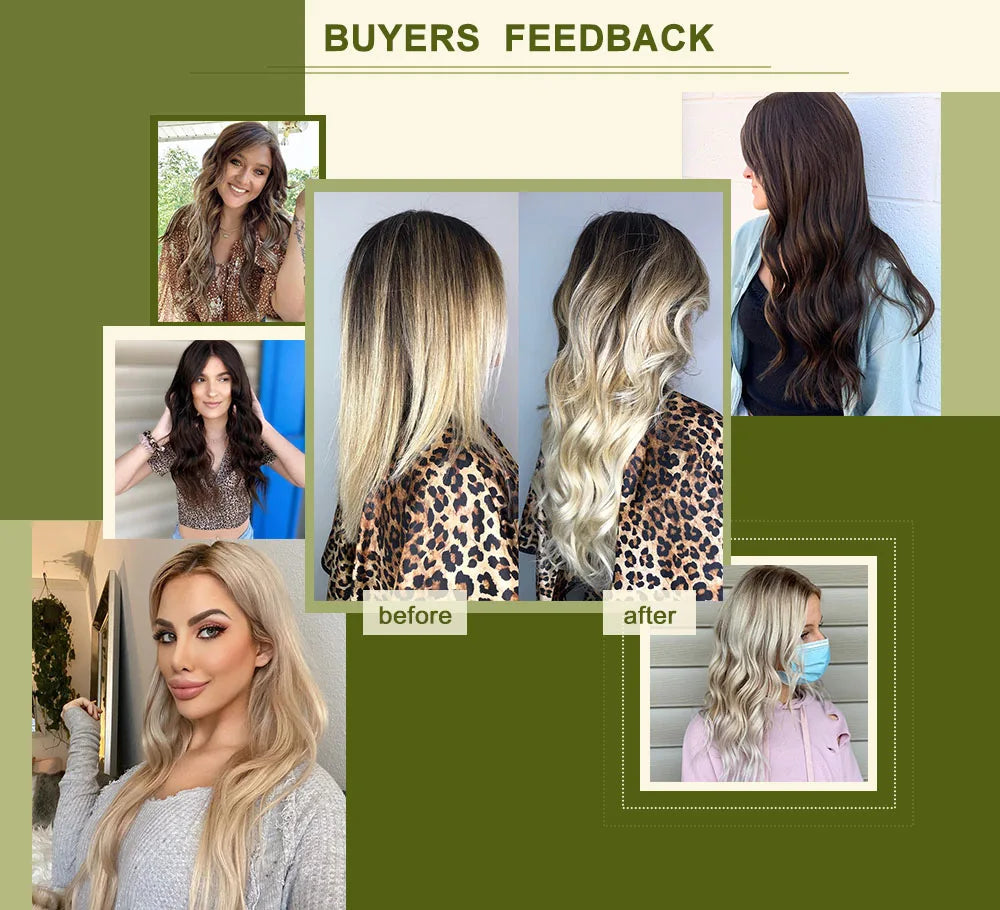 VeSunny Remy Hair One Piece Invisible Wire Extensions