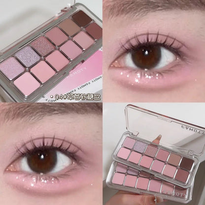 12-Color Matte Eyeshadow Palette Tea Apricot Earth Tones