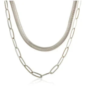Vintage Textured Stainless Steel Necklace