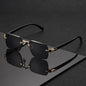 Rimless Rectangle Sunglasses for Unisex with UV400 Protection