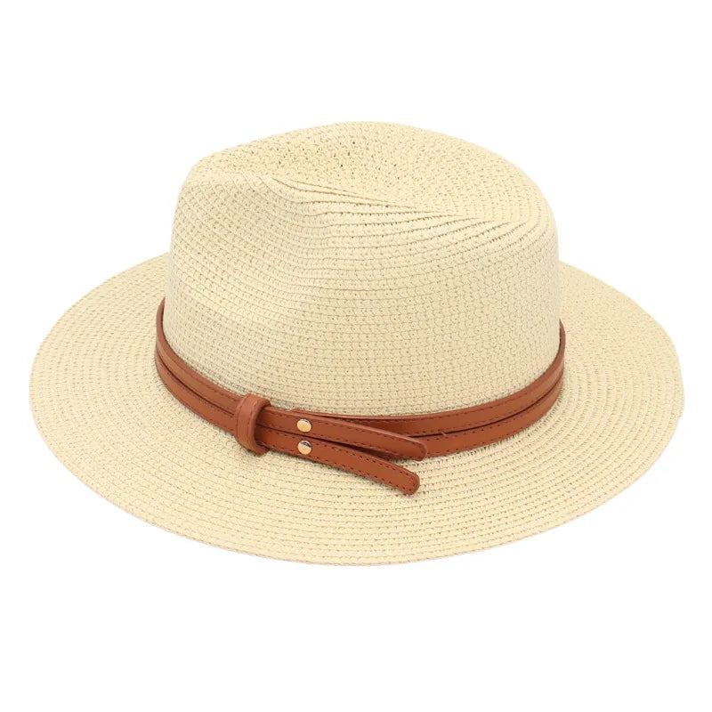 Straw Panama Sun Hat for Women Beach Leisure