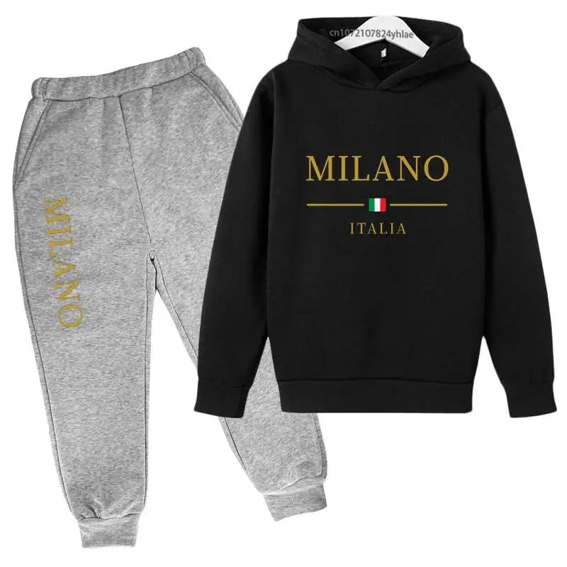 Kids Pullover Hoodie and Pants Tracksuit Set