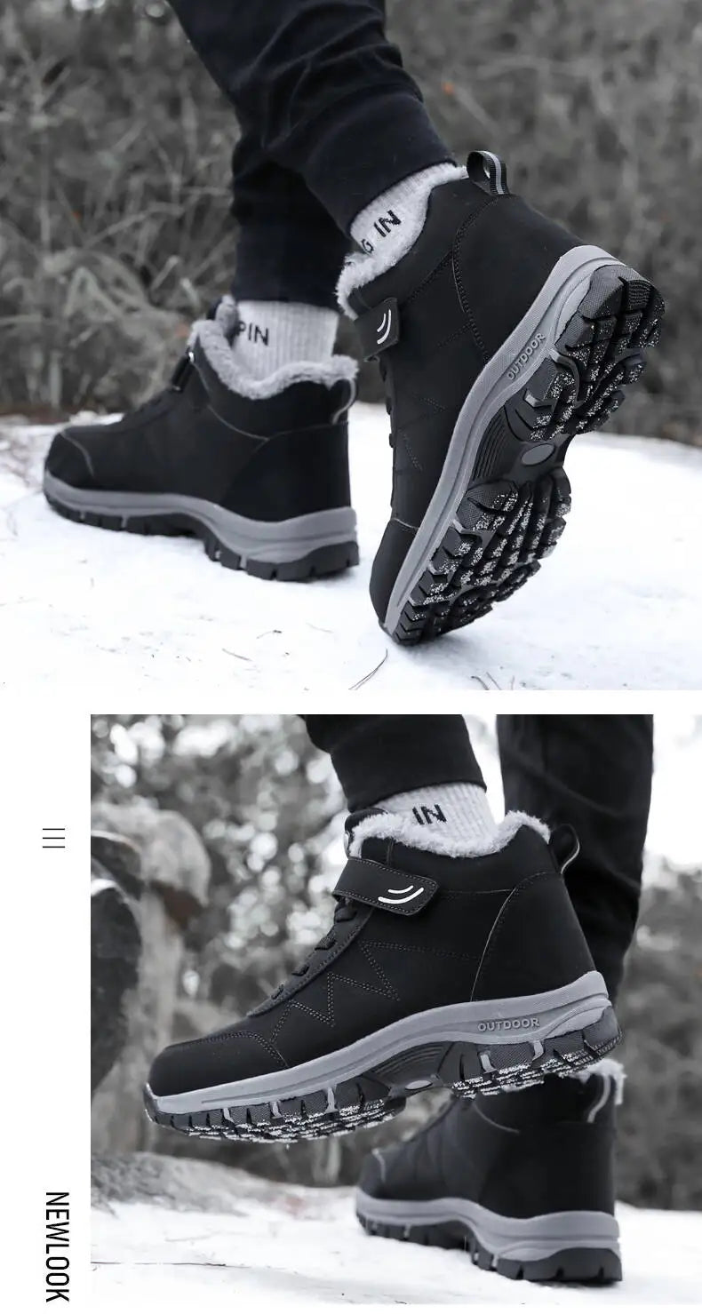 Men's Winter Ankle Snow Boots with Plush Lining