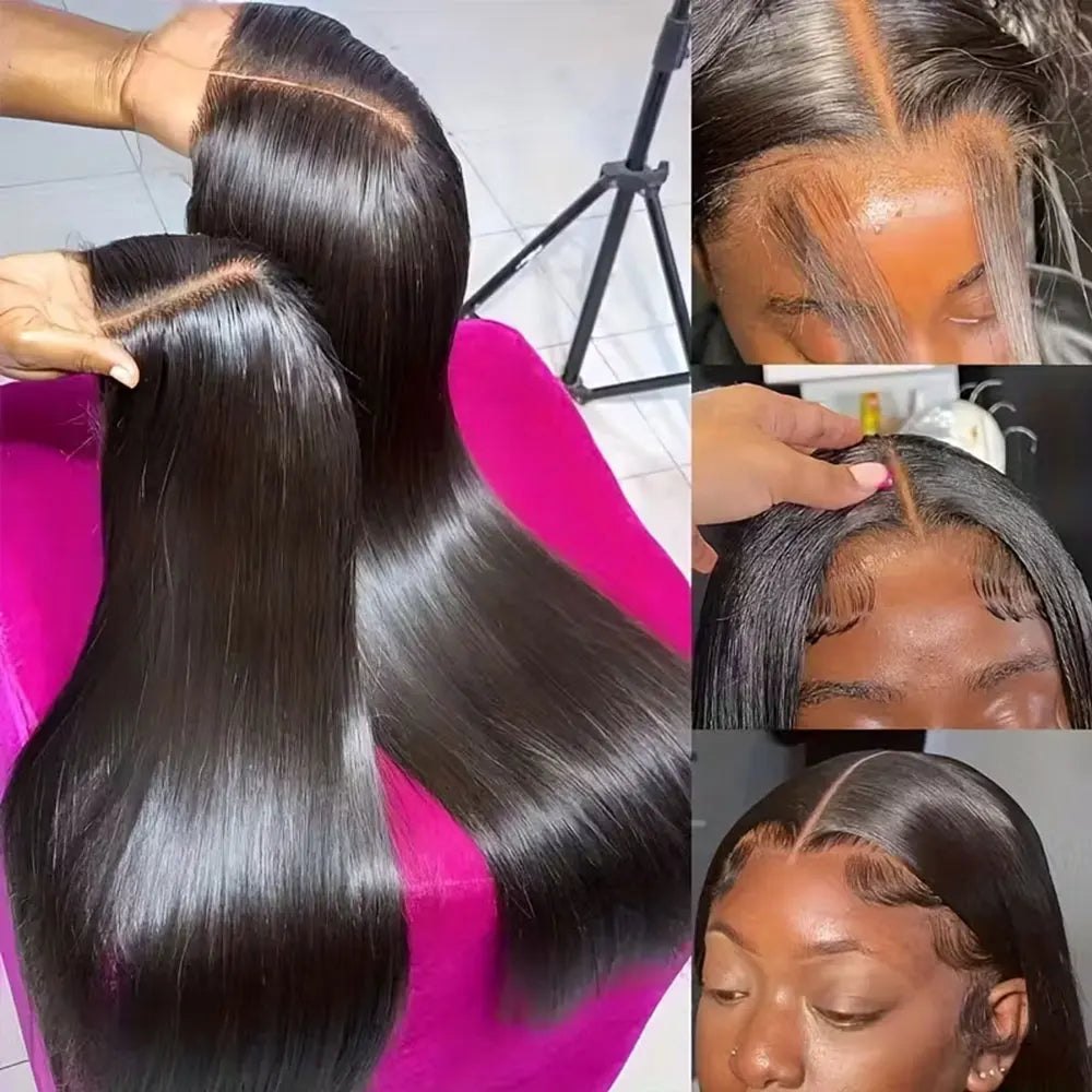 Bone Straight Lace Closure Wig Brazilian Human Hair 16-42 Inches