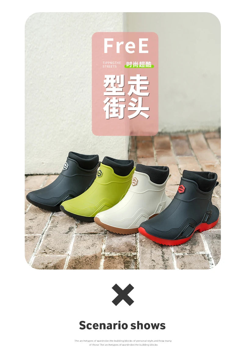 Men's Waterproof Fleece-Lined Rain Boots