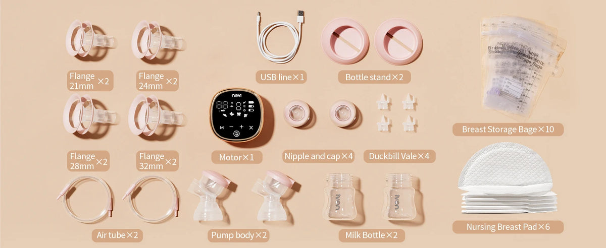 NCVI Double Electric Breast Pump with 4 Modes and LED Display