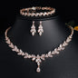 ZAKOL Brilliant Zirconia Leaf Jewelry Set for Women