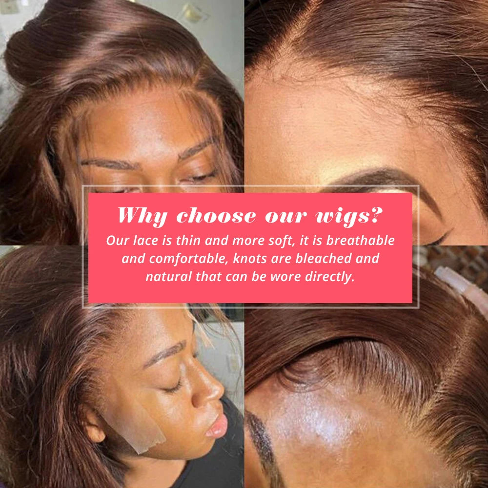 Brown Straight 13x4 Lace Front Wig Human Hair