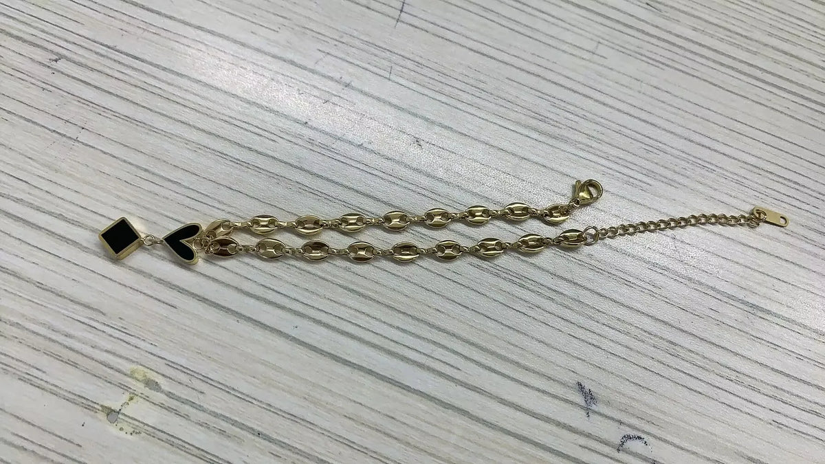 Gold Stainless Steel Bohemian Personalized Anklet