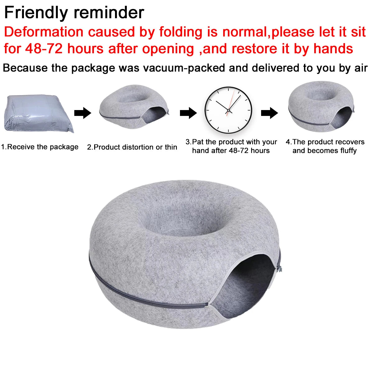 B-Tunnel Cat Bed Interactive Tunnel Felt Indoor Toy
