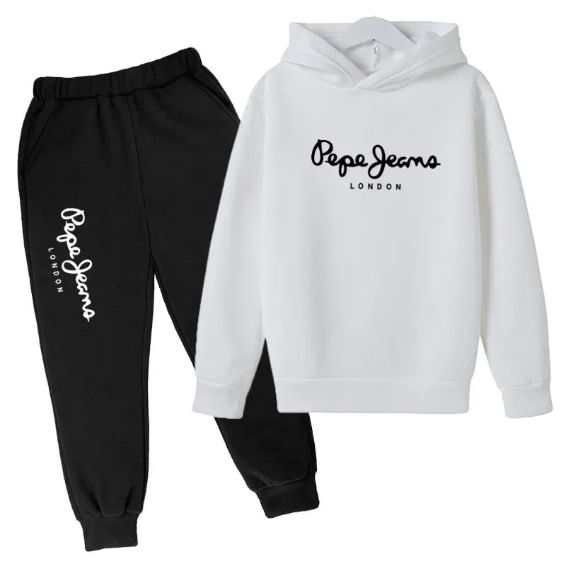 Leisure Letter Print Hoodie and Pants Tracksuit Set