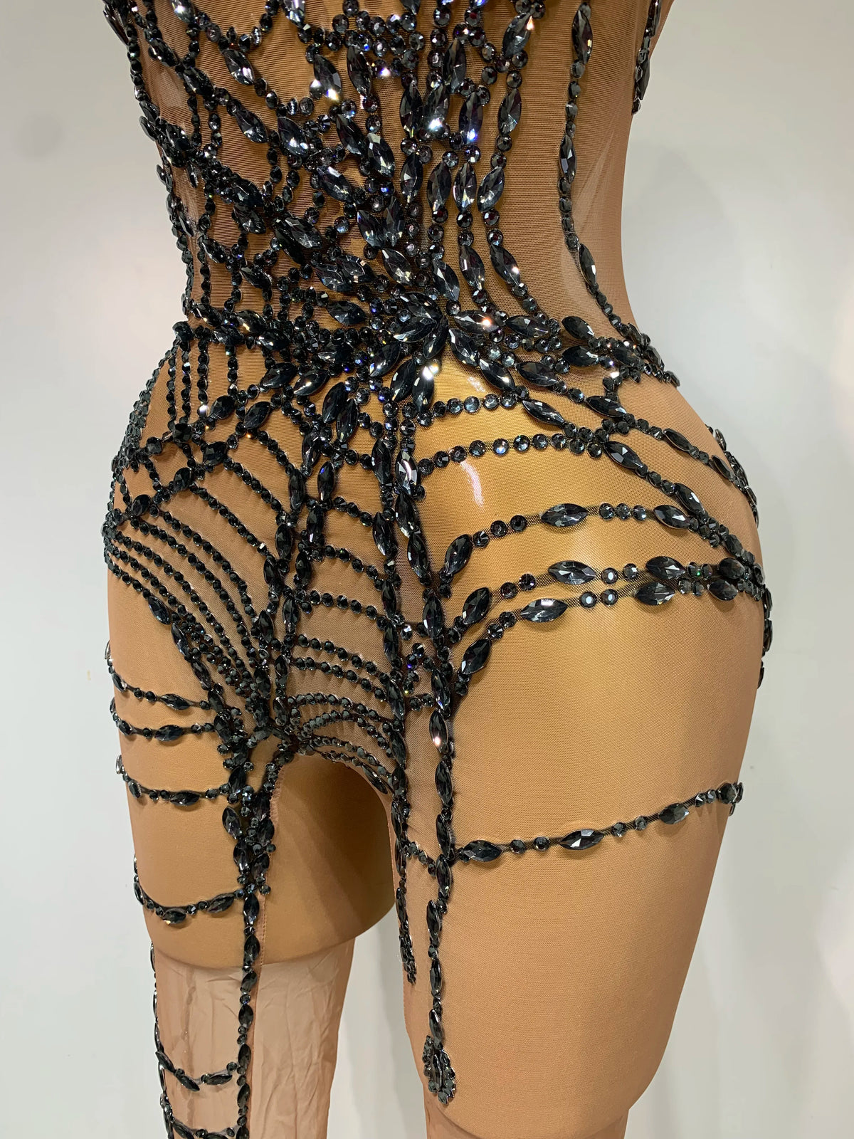 Sparkly Diamond Mesh Jumpsuit for Women