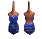 Latin Dance Dress with Rhinestones and Tassels in Red and White
