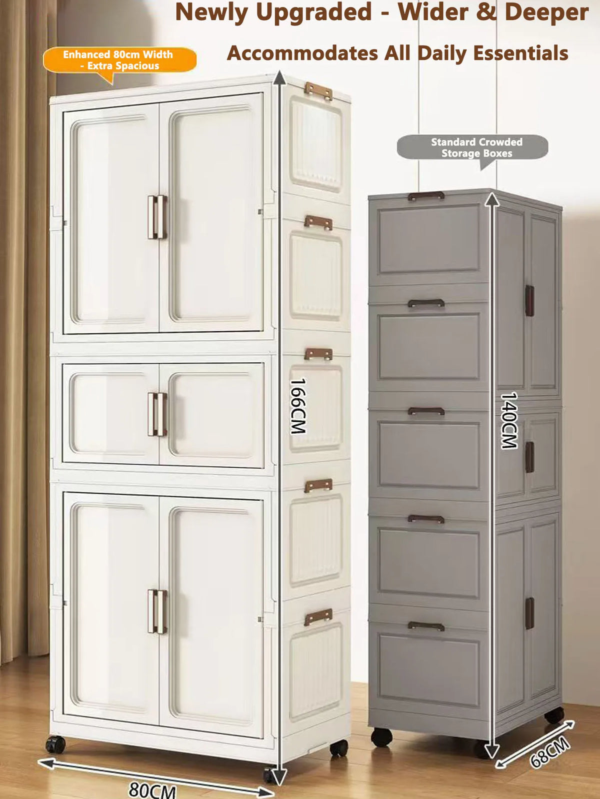 Multi-Layer Plastic Storage Cabinet for Home Use