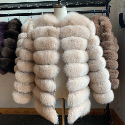 4in1 Real Fox Fur Coat for Women