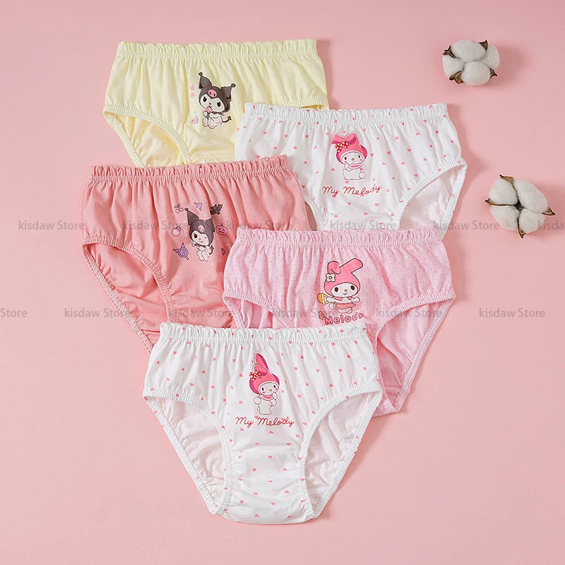 Cotton Girls Briefs with Cartoon Characters