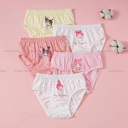 Cotton Girls Briefs with Cartoon Characters