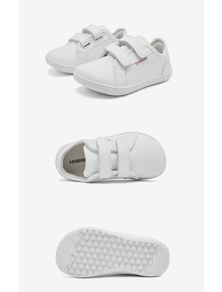 HOBIBEAR Kids Minimalist Sneakers Lightweight Hook Loop Shoes