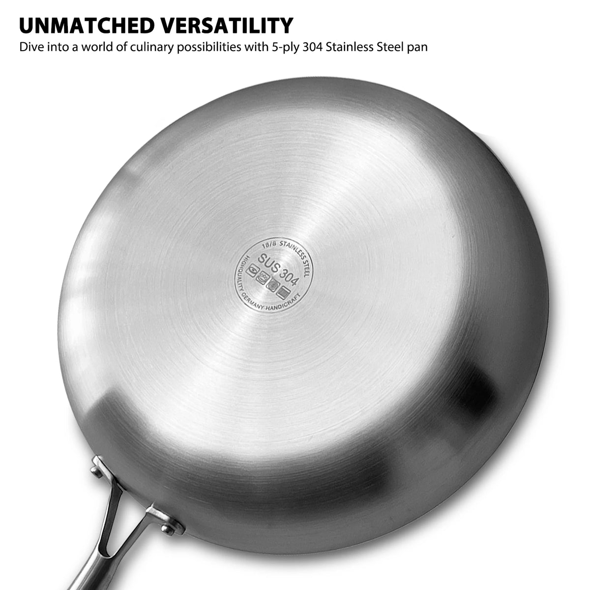 304 Stainless Steel Nonstick Frying Pan 28cm