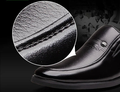 Leather Black Slip-On Loafers for Men Plus Size 38-44
