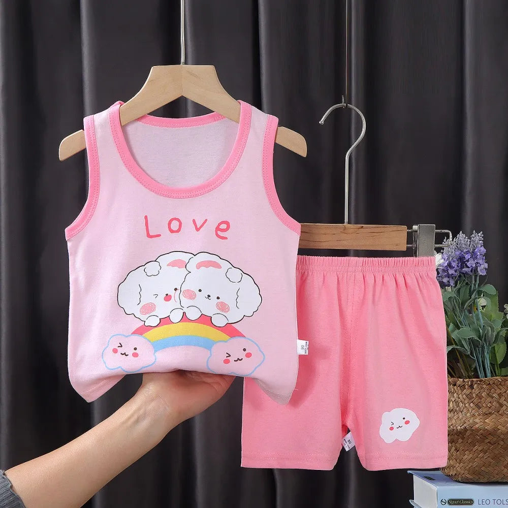 Cotton Summer Kids Clothing Set T-Shirt and Shorts