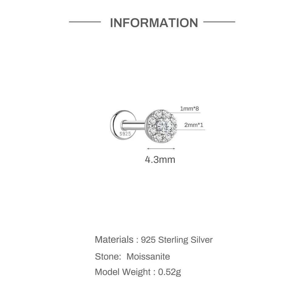 Canner Moissanite Stud Earrings 925 Sterling Silver